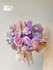 Wisteria rose eternal bouquet imperial flower Austin eternal rose real flower dried flower high-end home flower arrangement gift large bouquet fan-shaped single side (plus packaging)