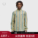 Fred Perry Men's Vertical Striped Long Sleeve Shirt 2026 Spring New Fashion Personalized Color Striped Shirt Yellow YEX M