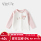 Fanlie girls long-sleeved T-shirt spring 2026 new style children's casual bottoming shirt baby girl top spring and autumn white with pink 80 cm