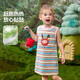 ASK JUNIOR children's skirt 26 summer sleeveless tank top children's contrast striped dress girls mid-length T-shirt skirt