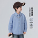 YOUYOUTONGHUA Spring and Autumn Children's Shirt Striped Long-Sleeved Cotton 2026 Boys' Shirts Casual Western Style Medium Big Children's Tops Trendy Blue Don't be too big. If you are too fat, you can go up one size 150