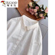 Woodpecker Zimo Qinghe Japanese original single white cotton shirt women's long-sleeved doll collar shirt loose versatile top spring picture color 2XL recommended 145-160Jin Jin equals 0.5 kg