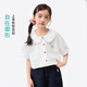 Xiaoyinman children's clothing girls pure cotton doll collar shirt 26 mid-summer big children loose breathable cute versatile tops