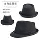 Top hat for middle-aged and elderly men, high-end autumn and winter woolen British retro men's top hat, wide-brimmed gentleman's hat, one-size-fits-all design, black, woolen with velvet, three-piece set, one-size-fits-all (around 58 head circumference), generally suitable
