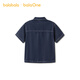 Bala Bala One boys short-sleeved shirt children's medium and large children's denim 2026 new summer versatile denim dark blue 88301 110