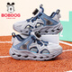 BOBDOG children's shoes, boys' shoes, 2026 new summer boys' breathable frame shoes, summer style baby boy toe-cap sandals, light hemp gray/navy blue 28, inner length 18cm, suitable for feet 17cm long