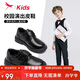 Red Dragonfly boys' shoes spring and summer children's single shoes soft sole medium and large children's and adolescent British small leather shoes Q53AD005 black 35