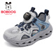 BOBDOG children's shoes, boys' shoes, 2026 new summer boys' breathable frame shoes, summer style baby boy toe-cap sandals, light hemp gray/navy blue 28, inner length 18cm, suitable for feet 17cm long