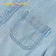 Bala Bala One boys short-sleeved shirt children's medium and large children's denim 2026 new summer versatile denim medium blue 88201 170