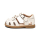 Snafy girls sandals summer new 2026 children princess breathable non-slip little girl baby toe sandals toffee white 28