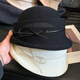 Woodpecker (TUCANO) Elegant Bow Curly Top Hat Women's French Hepburn Style Fisherman Hat Showing Face Small Basin Hat Oatmeal Color Adjustable (56-58cm)