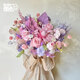 Wisteria rose eternal bouquet emperor flower Austin eternal rose real flower dried flower high-end home flower arrangement gift small bouquet fan-shaped single side 30cm wide all immortal flowers