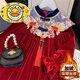HAL.DUCK Girls Red Dress Autumn and Winter Clothes 2025 New Children's Style New Year's Plush Princess Dress New Year Clothes Red Dress Plush Style 160 cm