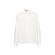 Eveli Jiang Xin's same style anti-wrinkle basic right shoulder version workplace commuting cotton shirt women's 2026 spring new small top white S 80-105Jin Jin equals 0.5 kg