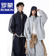 ROMON American sports style striped cardigan sweatshirt suit for men and women, trendy brand autumn loose and drapey casual sweatpants two-piece set >Click to view the size<This photo is taken in taupe M by default
