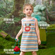 ASK JUNIOR children's skirt 26 summer sleeveless tank top children's contrast striped dress girls mid-length T-shirt skirt