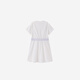YEEHOO children's skirt girls summer short-sleeved round neck casual cotton dress girl baby 26 new sports skirt Ying's white 110 cm