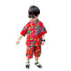 Ultraman boys summer short-sleeved shirt suit 2025 new children's Northeast big flower boy thin clothes baby summer clothes red 90 cm