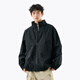 棉致夹克男春秋季休闲百搭美式冲锋衣户外立领外套上衣 黑色 XL
