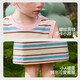ASK JUNIOR children's skirt 26 summer sleeveless tank top children's contrast striped dress girls mid-length T-shirt skirt