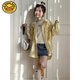 G.duck Little Yellow Duck Girls' Shirt 2026 Spring and Autumn New Korean Style Western Style Early Spring Wear Large Children's Hooded Plaid Shirt Yellow 170 cm