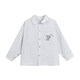 LUSON Boys Classic Plaid Embroidered Shirt 2026 Spring New Cute Retro College Style Top Blue 90
