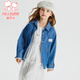 Fuluo Mi children's denim shirt autumn classic comfortable versatile coat sweet lace top blue 120