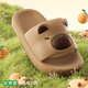 Lidani (TZLDN) Capibala children's slippers 6-12 years old, non-slip boys' summer baby's home bathing big children's slippers for girls, milk tea brown, size 30-31, inner length 20.5CM, suitable for feet 205mm long