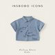 INSBOBO Boys' Shirts 2026 Summer New Children's Denim Shirts Boy's Good-looking Western Style Children's Clothes Summer Clothes Denim Stripes 90