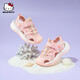 HELLOKITTY children's shoes girls sandals summer soft bottom breathable beach shoes medium and large children's toe sports sandals 6841 light pink 27