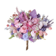 Wisteria rose eternal bouquet emperor flower Austin eternal rose real flower dried flower high-end home flower arrangement gift small bouquet fan-shaped single side 30cm wide all immortal flowers