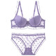 Victoria's Secret Purple Sexy Underwear Women's Pure Desire Thin Lace Soft Wire Wire Big Breast Reducing Large Size Bra Set Purple Single Piece 70B 32/70B