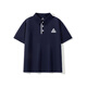 PEAK Children's Dynamic Pique Contrast Color Button Short Sleeve Polo Navy Blue 110