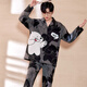 Un Yuxiao Pajamas Spring y Autumn Springs Long Sanges Algody Algodón Pura Estilo delgado para adolescentes Autumn Men's Ropa para hombres 100% Algodón para algodón para la ropa exterior 9230 CONAN XXL (180 cm de peso recomendado 150-185)
