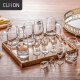 CLITON white wine glass wine dispenser set One sip tall Moutai small wine glass with scale wine pot pourer glass wine cup spirit glass 6 cups 6 pots wine set gift box set A style