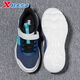 Xtep children's 2026 spring new boys' soft-soled Velcro non-slip sports running shoes, deep blue/classic white, dense mesh and breathable 34