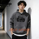 JEEP SPIRIT American heavyweight hooded sweatshirt for men 2026 spring trendy brand loose and versatile jacket for men with velvet long sleeves white M 115-140Jin Jin equals 0.5 kg