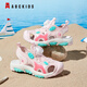 ABC KIDS Sommer-Kindersandalen für Jungen und Mädchen, Zehenkappen-Strandschuhe, mittlere und große Kinder-Sport- und Freizeitschuhe, Rosa/Fruchtgrün 37
