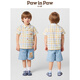 PawinPaw Cartoon Bear Children's Clothing 25 Spring and Summer Boys Lapel Plaid Shirt Mixed Color 110