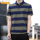 JEEP Jeep short-sleeved T-shirt men's summer business Polo casual shirt contrasting color stitching versatile casual men's clothing Army Green XL