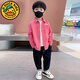 G.duck little yellow duck children's clothing boys POLO collar long-sleeved shirt 2026 baby boy lapel handsome spring and autumn pink jacket pink shirt 90 cm