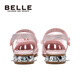 Belle Children's Shoes Children's Baotou Sandals Summer Girls Soft Soled Toddler Shoes Fashion Princess Shoes Baby Pink 29