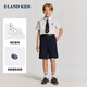 E LAND KIDS pedophile boys' shirt 26 summer new casual college style embroidered lapel short sleeve Ivory ivory/39 110