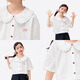 Xiaoyinman children's clothing girls pure cotton doll collar shirt 26 mid-summer big children loose breathable cute versatile tops