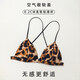 Victoria's Secret Sexy Leopard Print Triangular Cup Underwear Women's Thin Small Breast Push Up Front Button Beautiful Back Underwear Set Leopard Print Suit S 70A 70B