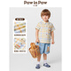 PawinPaw Cartoon Bear Children's Clothing 25 Spring and Summer Boys Lapel Plaid Shirt Mixed Color 110