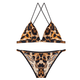 Victoria's Secret Sexy Leopard Print Triangular Cup Underwear Women's Thin Small Breast Push Up Front Button Beautiful Back Underwear Set Leopard Print Suit S 70A 70B