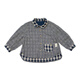 LELE JOVE children's tops spring new boys college style casual all-match lapel shirt navy plaid 110 cm