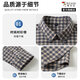Woodpecker 100 Cotton Woodpecker Men's Long Sleeve Shirt Spring and Autumn Thin Plaid Loose No-Iron Thin Shirt Men's C Amber Red Plaid 100% Cotton S Recommended 90-120Jin Jin equals 0.5 kg