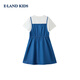 E LAND KIDS icy sun protection 50+ Elove children's clothing girls dress 26th summer new denim skirt Indigo indigo/55 165